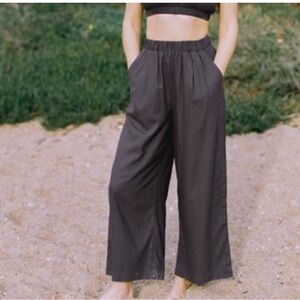 Ozma charcoal regen silk noil pants